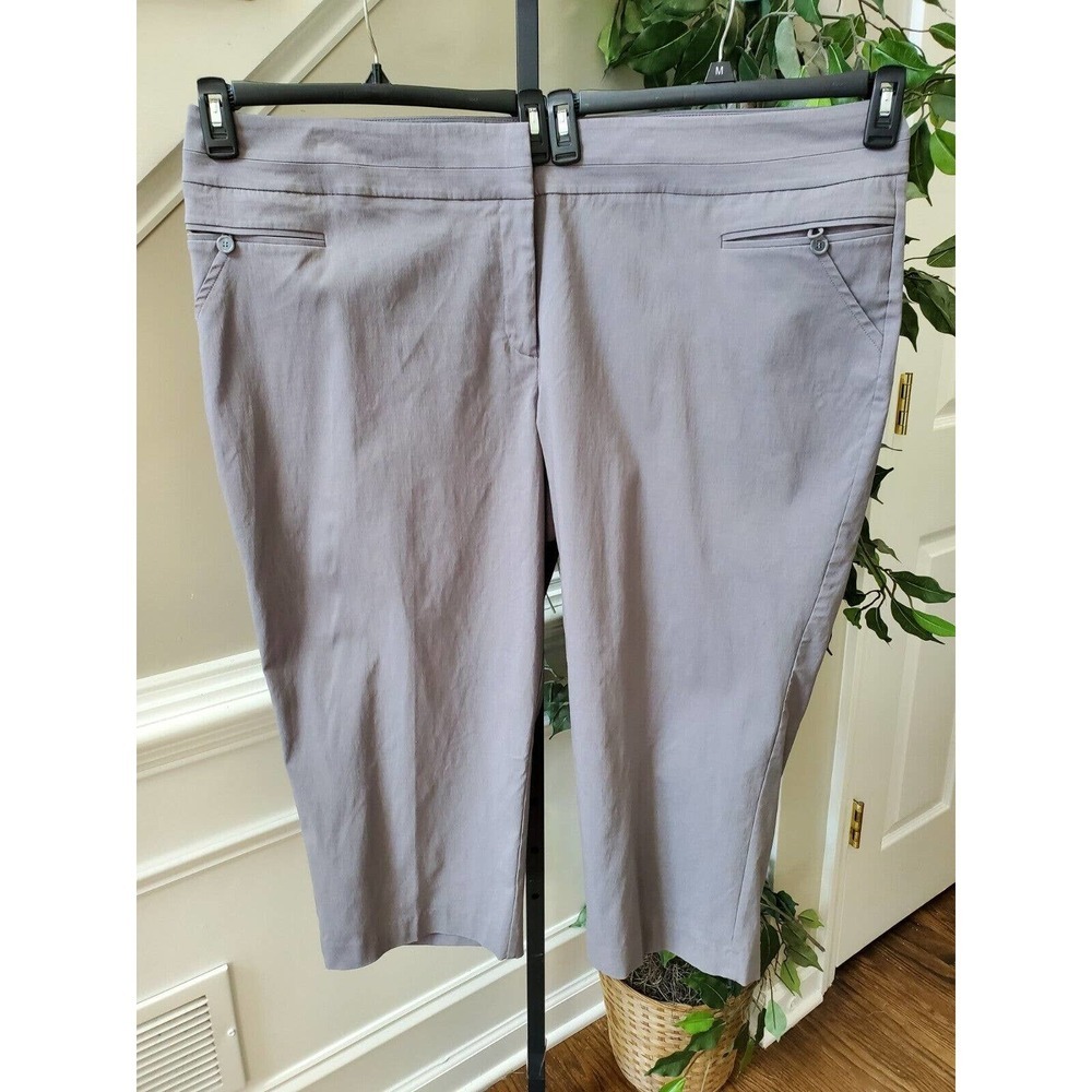 Lane Bryant Women's Gray Rayon Plus Size Zippered Capri Pant Size 28